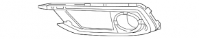 Bumper grille right Honda Civic X FC 19-21 under fog lights