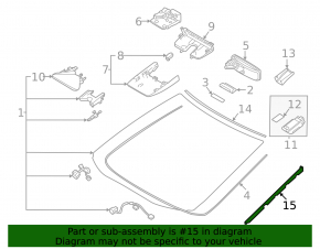 Left windshield molding for Lexus NX 22-25