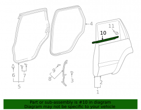 Molding door-glass central rear left Lexus GX470 03-09