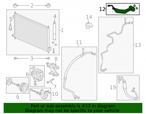 Air conditioner tube heater-condenser first Acura RDX 13-18