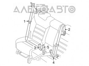 Seat belt rear right Kia Sorento 16-20 dark gray
