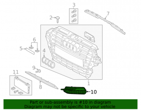 Front bumper grille left Audi A3 8V 15-16 without fog lights, S-line