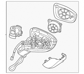 Right side mirror assembly Nissan Ariya 23-25, heated, BSM