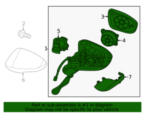 Right side mirror assembly Nissan Ariya 23-25, heated, BSM