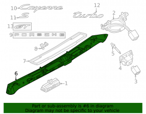 Porsche Cayenne 24-26 Coupe tailgate number plate light strip
