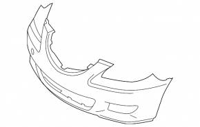 Front bumper bare Mazda3 03-08 silver missing piece from below
