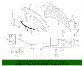 Support bonnet stop Ford Fusion mk5 13-20