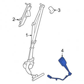 Ford Edge 15-24 passenger seat belt latch, black