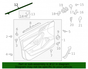 Front right door seal for VW Jetta 19-26