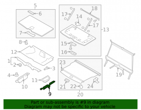 Rear right trunk floor bracket for Volvo XC90 16-25