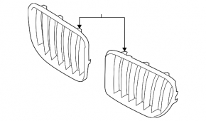 Radiator grill grill BMW X1 E84 13-15 Without m sport, x line