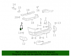 Rear bumper mount, outer left, Toyota FJ Cruiser 2007-2014