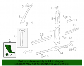 Front pillar trim left lower VW Jetta 11-18 USA black
