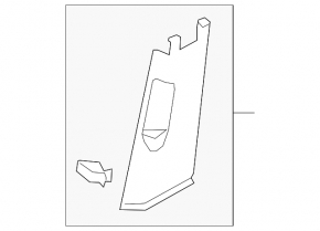 Center pillar trim lower left VW Golf 15-21 black