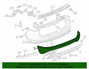 Rear bumper bare lower part VW Tiguan 18-21 R-Line silver LB7S