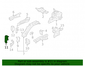 Left side member bracket Honda Civic X FC 16-21
