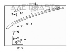 Longitudinal roof rail right Toyota Rav4 19-21