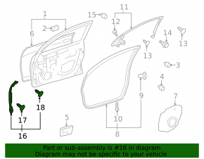 Seal door side front left Lexus GS350 GS450h 09-11 front