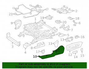 Driver's seat side trim, lower left, Lexus ES300h ES350 13-18 beige, 2 parts, scratches