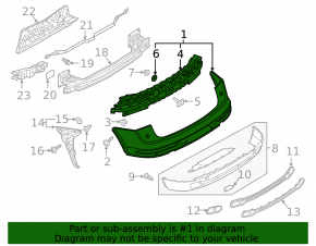 Bare rear bumper Audi Q5 80A 18-20 without parking sensors and Park Assist, S-Line