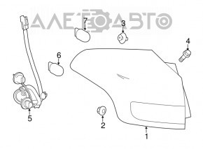 Light outer wing right Toyota Rav4 16- BULB TYC