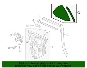 Rear left window for Chevrolet Camaro 16-23 convertible