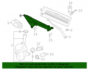 Lexus ES350 07-12 Windscreen Wiper Linkage with Motor