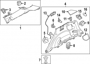 Kia Sportage 23-26 right arch trim, black