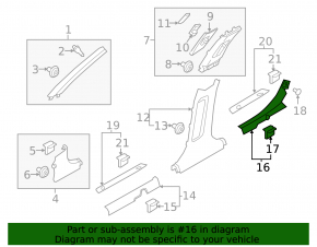 Rear left door sill trim for Kia Optima 16-20 black