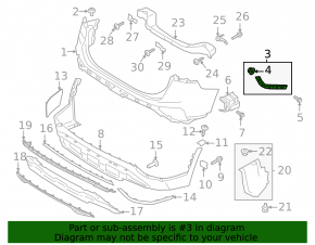 Left outer rear bumper mount for Hyundai Santa FE 21-23