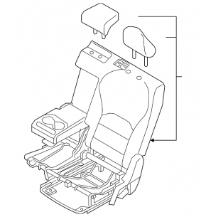 Rear left seat runner, 2nd row, Infiniti QX50 19-25, mechanical, without frame