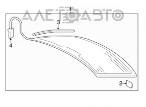 Rear window Audi A3 8V 15-20 4d, not tinted, heated, heating pins are torn off, connector is broken