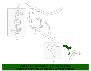 Heater hose for Infiniti FX35 QX70 09-17