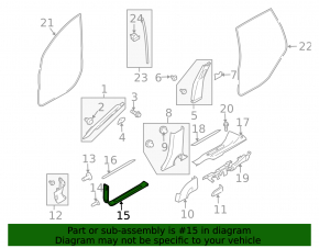 Subaru b9 Tribeca front right inner door sill plate