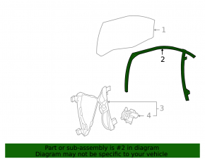 Glass seal front left Chevrolet Cruze 11-15