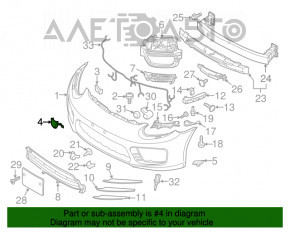 Plug towing hook front bumper Porsche Panamera 14-16 4.8 structure