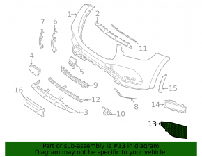 Front bumper grille left Mercedes W167 GLE 350 450 20-23 AMG pkg