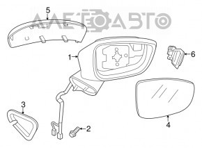 Left side mirror assembly Mazda 3 14-16 BM prerest 3 pins