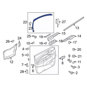 Door frame inner front left Ford Escape MK3 13-19