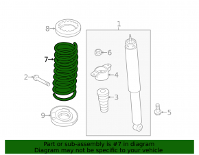 Spring rear left Ford C-max MK2 13-18 8 turns