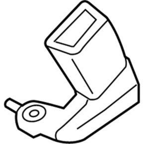 Left rear seat belt latch for Ford Mustang mk6 18-23 black