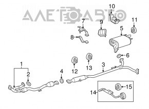 Left rear muffler barrel for Lexus ES350 2007-2012
