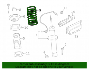 Rear left spring for BMW X3 G01 21-24 with adaptive suspension, M Sport