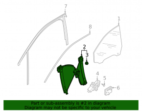 Front right window lift mechanism for the Audi E-Tron 19-23