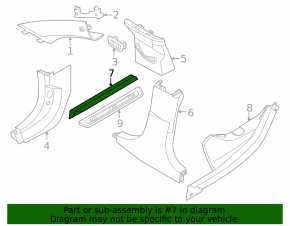 Front right inner door sill trim BMW i4 22-26 black