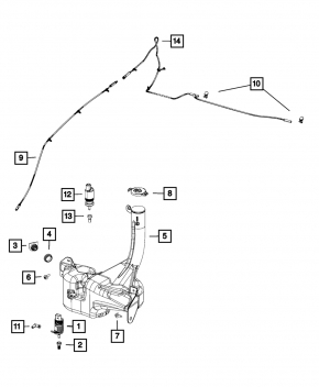 Chrysler 200 11-14 Windscreen Washer Motor