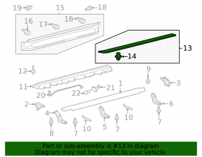 Left side step sill trim for Lexus LX570 08-13