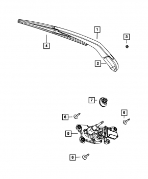 Rear wiper linkage with motor for Dodge Journey 11-20