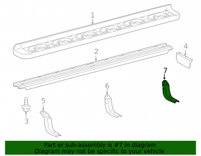 Front left running board sill bracket for Toyota 4Runner 10-24 rear