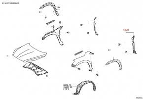 Left door-wing seal for Toyota RAV4 06-12